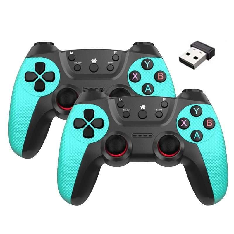 KM-029 2.4G One for Two Doubles Wireless Controller Support PC / Linux / Android ... (Mint Green)
