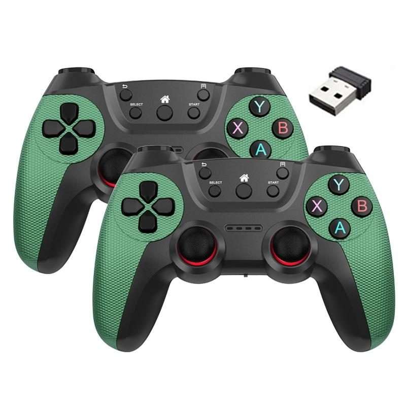 KM-029 2.4G One for Two Doubles Wireless Controller Support PC / Linux / Andr ... (Cangling Green)