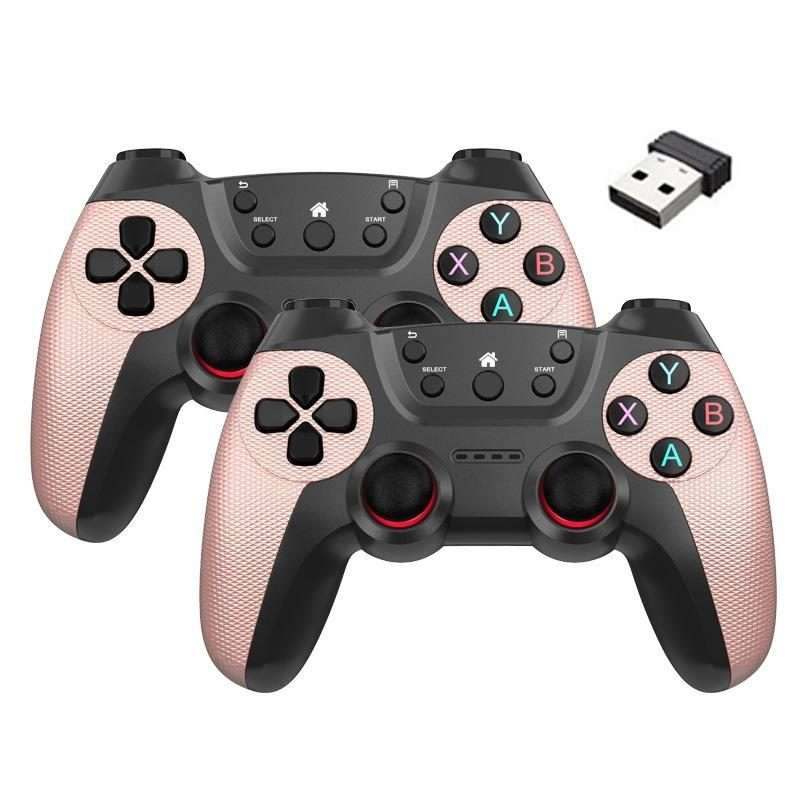 KM-029 2.4G One for Two Doubles Wireless Controller Support PC / Linux / Android ... (Rose Pink)