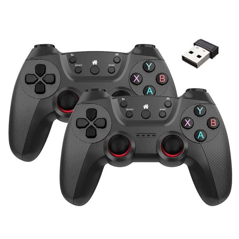 KM-029 2.4G One for Two Doubles Wireless Controller Support PC / Linux / Android ... (Battle Gray)