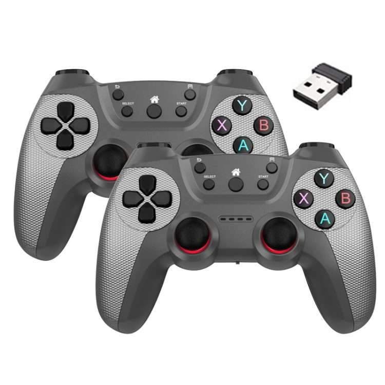 KM-029 2.4G One for Two Doubles Wireless Controller Support PC / Linux / Andr ... (Elegant Silver)