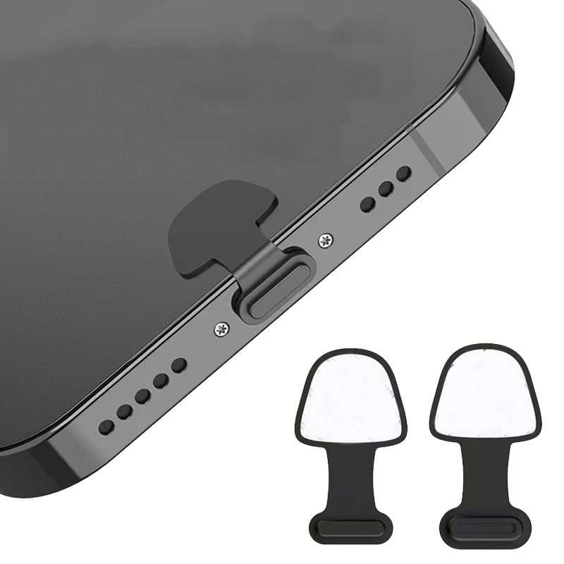 10pcs 8 Pin Mobile Phone Charging Port Silicone Anti-Dust Plug Back-adhesive Los ... (Transparent)