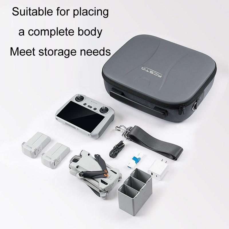 For DJI Mini 3 Pro RCSTQ Remote Control Portable Storage Bag(Grey)