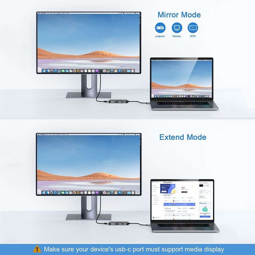 QGeeM UH03-1 USB3.0 Multifunctional Docking Station Type-C PD100W HUB(3 in 1)