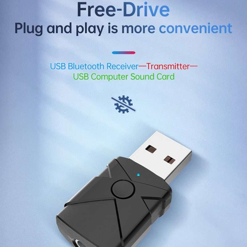 M137 5 in 1 Car USB Bluetooth 5.2 Receiver Transmitter