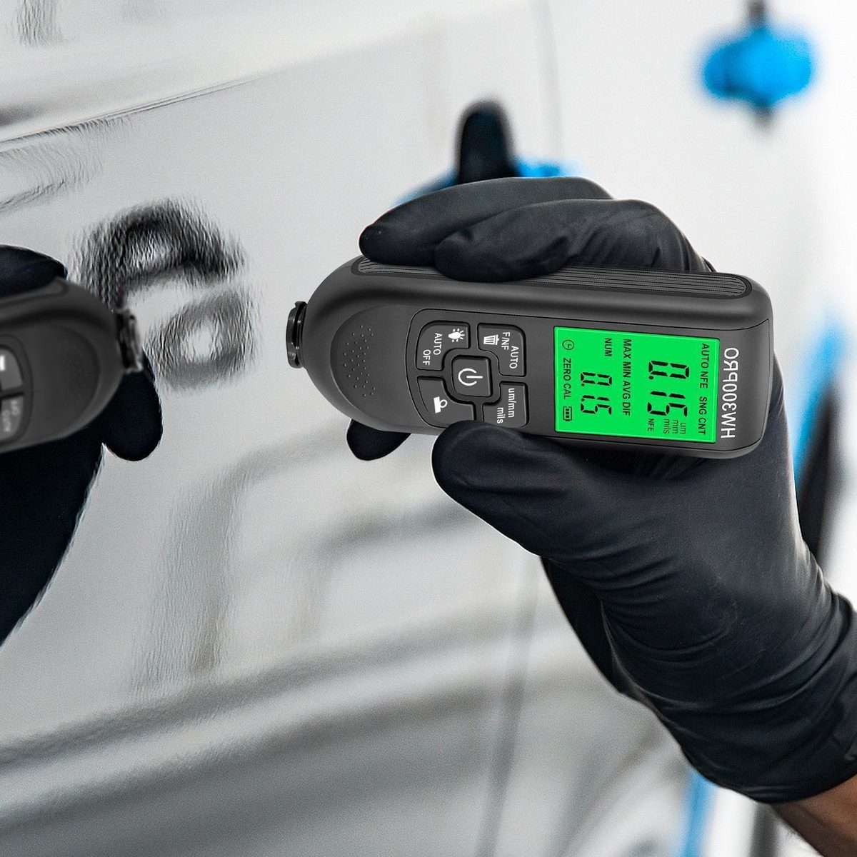 HW-300PRO High Precision Coating Paint Powder Layer Thickness Gauge Anti-slip Paint Fi ... (Black)