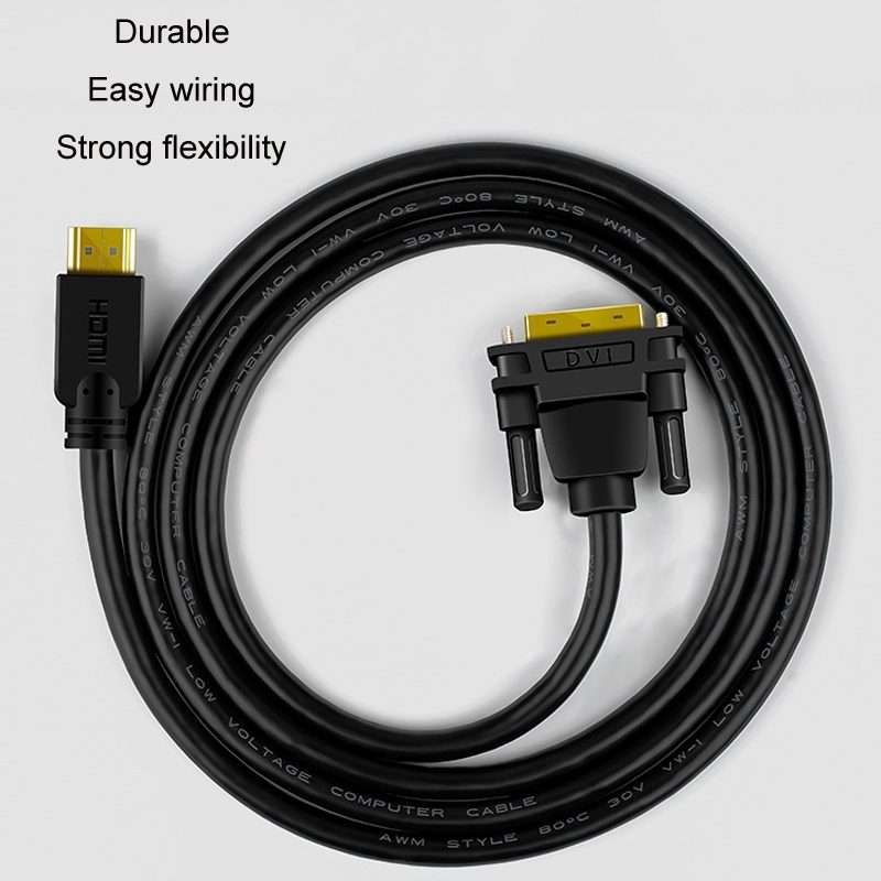 2m JINGHUA HDMI To DVI Transfer Cable Graphics Card Computer Monitor HD Cable