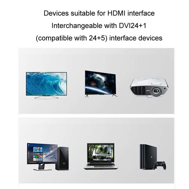 2m JINGHUA HDMI To DVI Transfer Cable Graphics Card Computer Monitor HD Cable