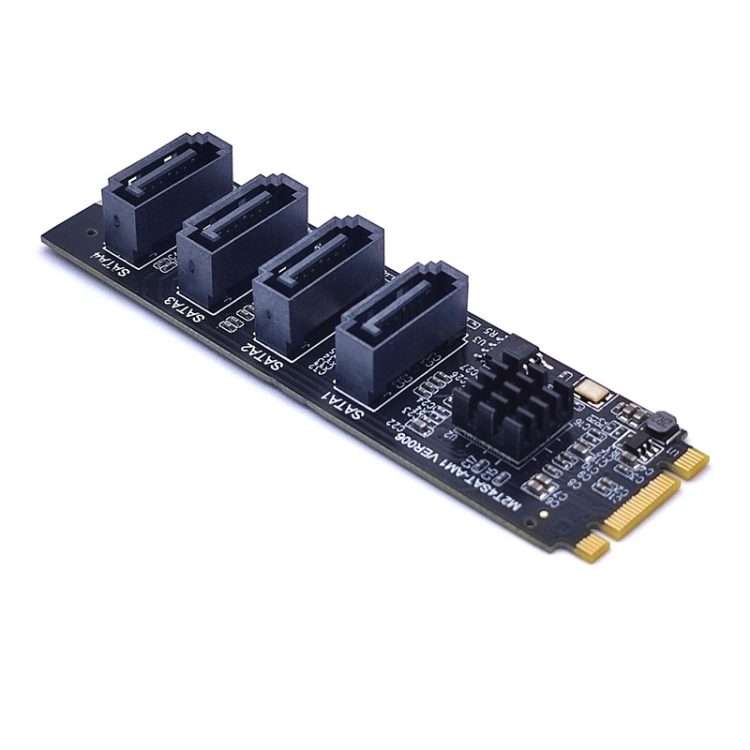 JMB582 M2 KEY-M NVME PCI-E To SATA3.0 Hard Disk Transfer Card(M2T4SAT-A01)