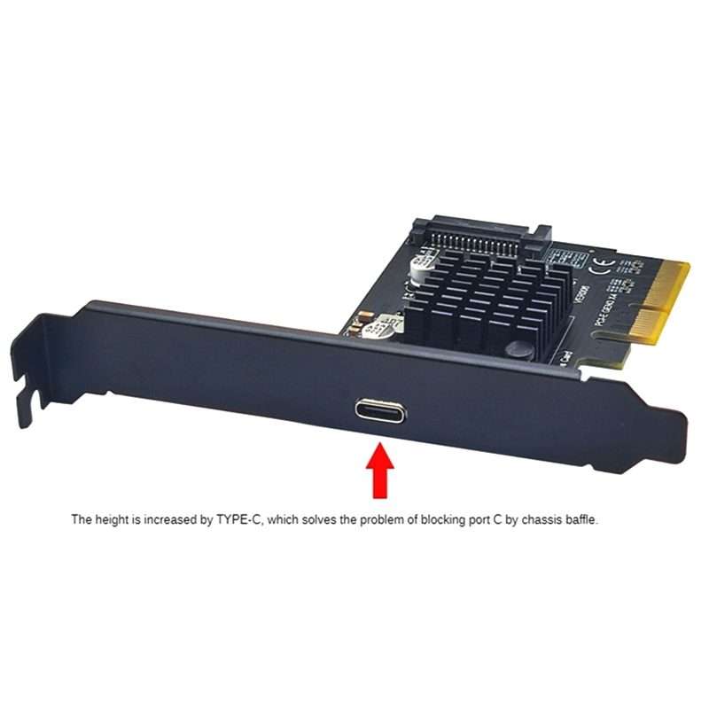 PCI-E 4X To USB3.2 Gen2x2 Type-C 20Gbps SATA Expansion Card Asmedia ASM3242 Chip