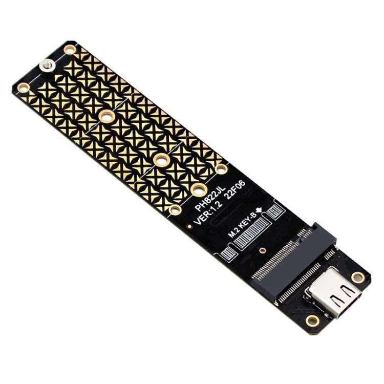 NGFF M.2 Bkey SATA Hard Disk SSD To USB3.1 Type-C / USB-C Expansion Card Conversion Board(Black)