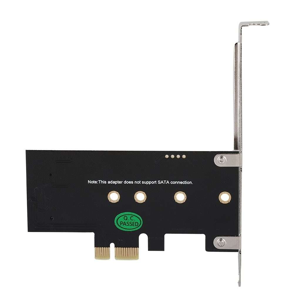 PCI-E 1X To M.2 NVME KEY-M SSD Riser Card Adapter With Baffle
