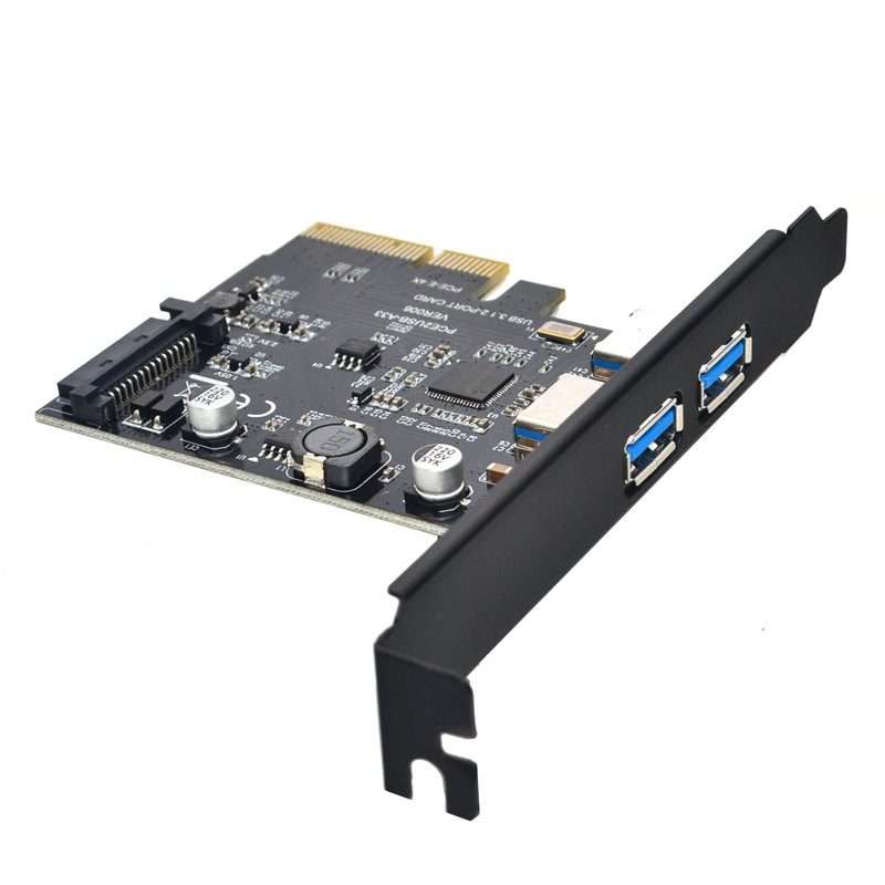USB3.2 Expansion Card GEN2 Type-A Port ASMedia ASM3142 Transfer 10Gbps(Black)