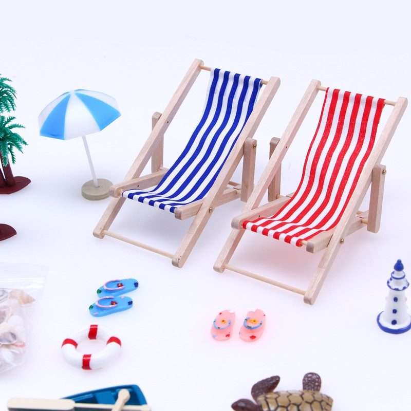 B Style Mini Beach Set Miniature Model Ornament Summer Ocean Simulation Scene Photo Decoration Pro