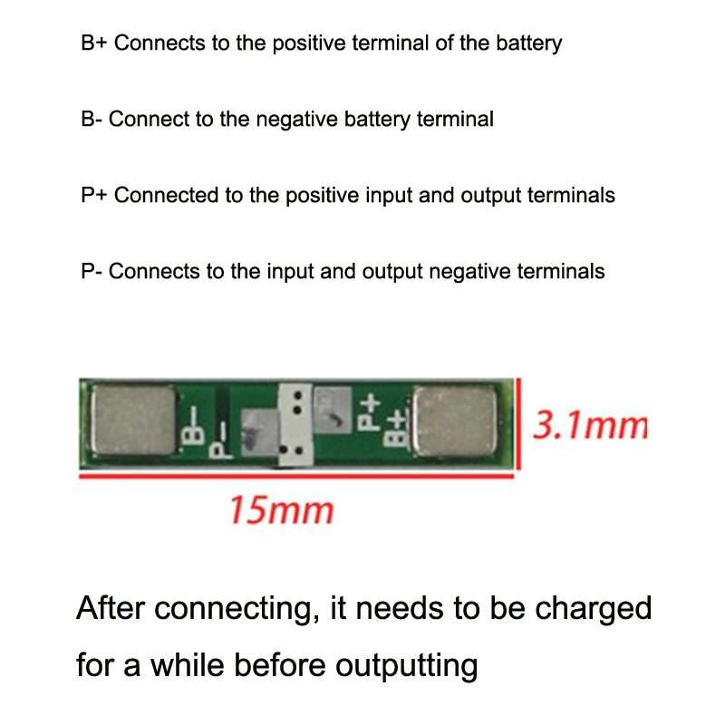10pcs 3.7V Lithium Battery Protection Board Polymer Overcharge and Overdischarge Pro ... (As Show)
