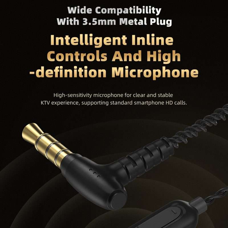 CVJ In-Ear Wired Gaming Earphone, Color: Black