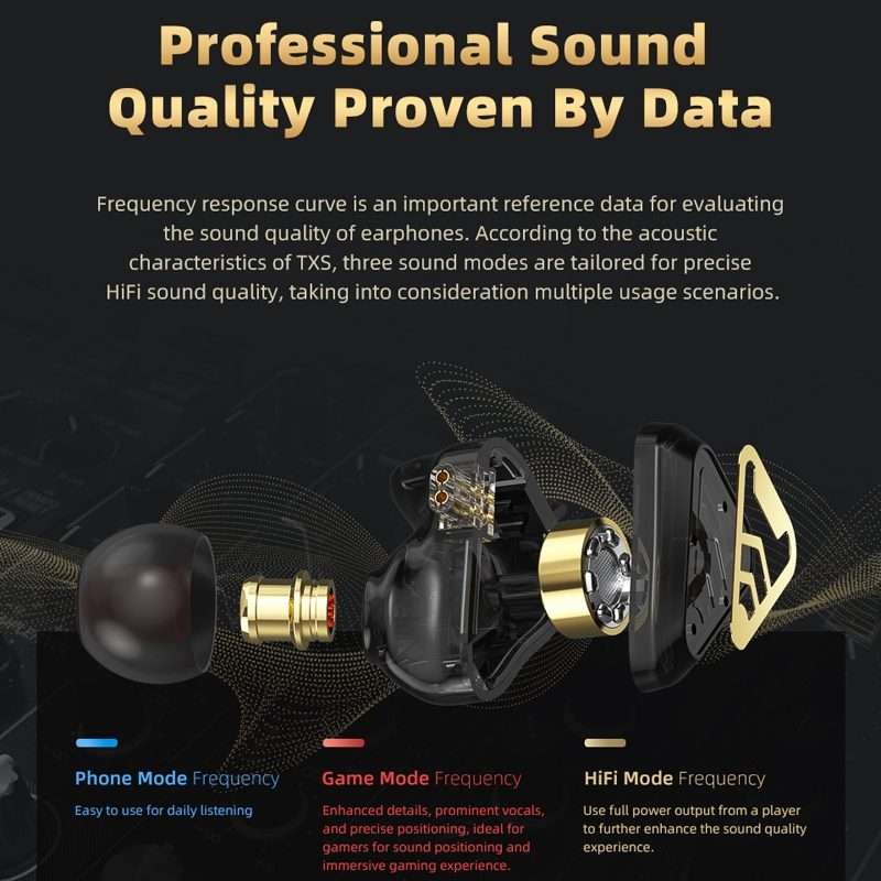CVJ In-Ear Wired Gaming Earphone, Color: With Mic Black