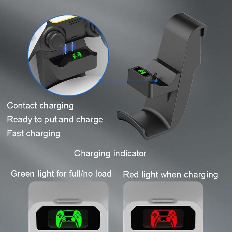 iplay HBP-293 For PS5 Suspension Handle Charging Seat Headphone Storage Hook Game Cons ... (Black)