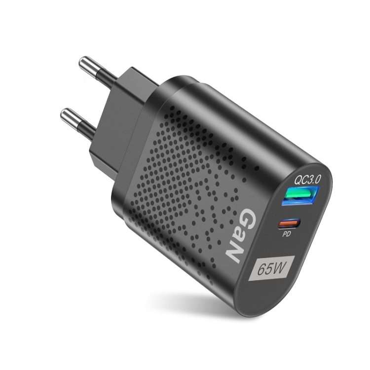 BK375-GaN KR Plug USB+Type-C 65W GaN Mobile Phone Charger PD Fast Charge Computer Adapter, Color: