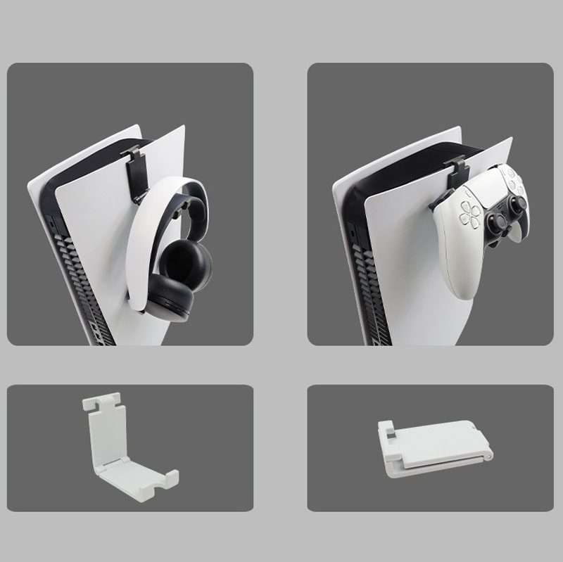 iplay HBP-266 For Sony PS5 Game Console Headphone Storage Side Rack Gamepad Hanger(White)