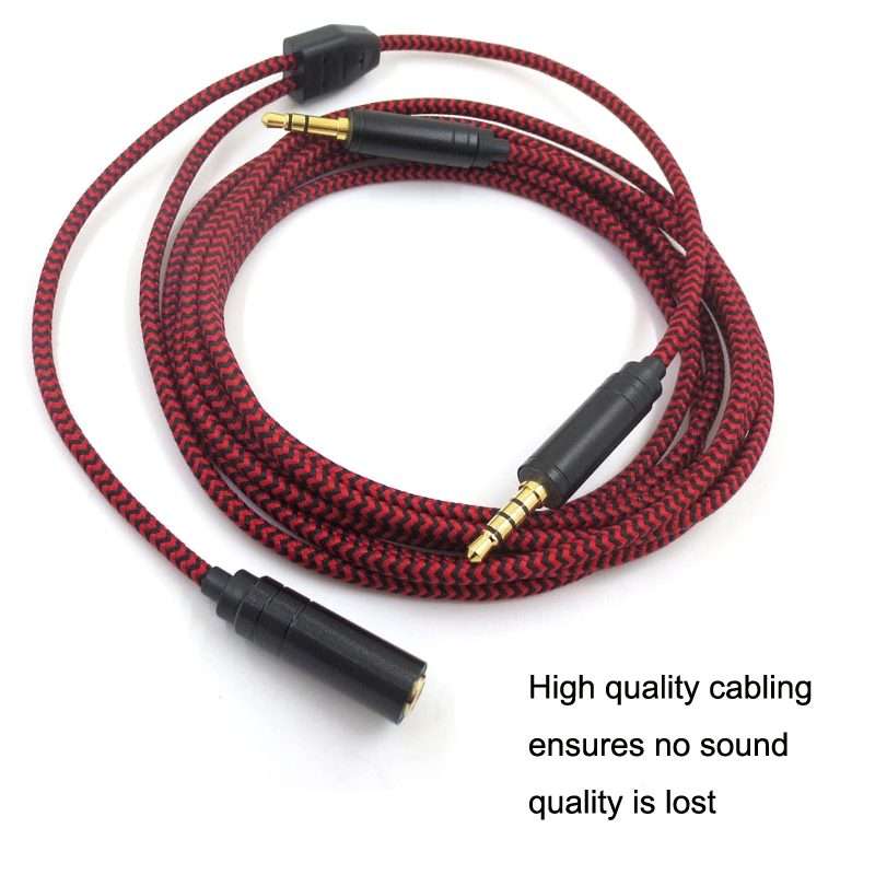 3.5mm Voice Party Live Recording Audio Cable Mobile Game Projection Computer Chat ... (Red Black)