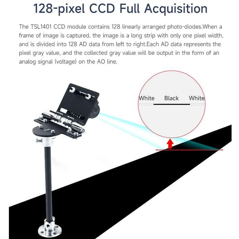 Yahboom Single Column CCD Camera Module Linear Array Sensor, Model: TSL1401