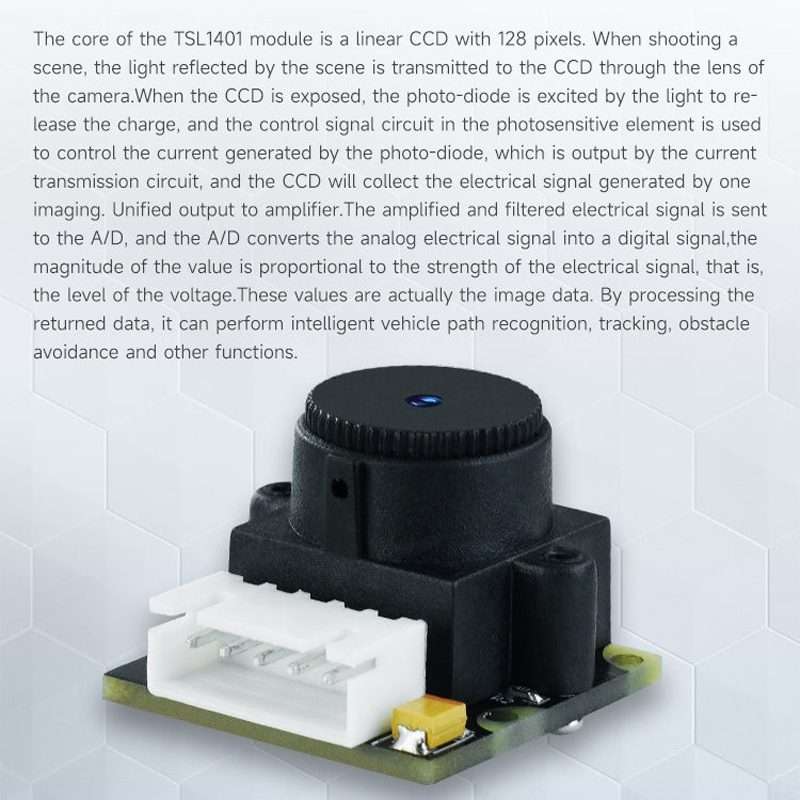 Yahboom Single Column CCD Camera Module Linear Array Sensor, Model: TSL1401+Bracket