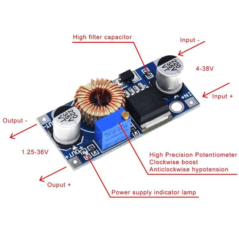 XL4005 DC-DC Adjustable Buck Power Module 5-32V High Power