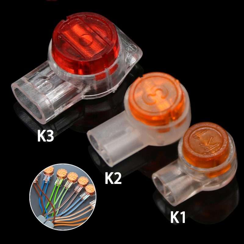 K2 100pcs /Pack Network Cable Telephone Line Connector Moisture-Proof Waterproof Wiring Terminals