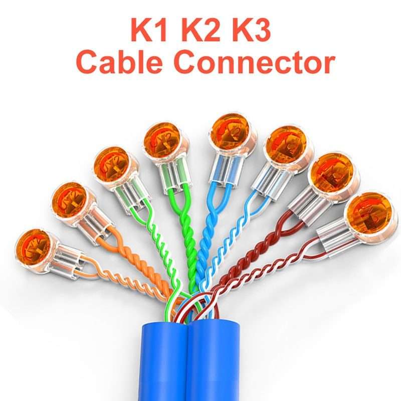 K2 100pcs /Pack Network Cable Telephone Line Connector Moisture-Proof Waterproof Wiring Terminals