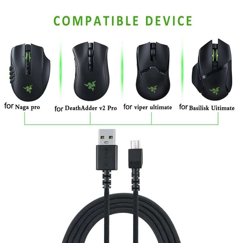 For Razer / Naga Viper Pro / Viper V2 Professional Wireless Mouse Charging Cable(Pink)