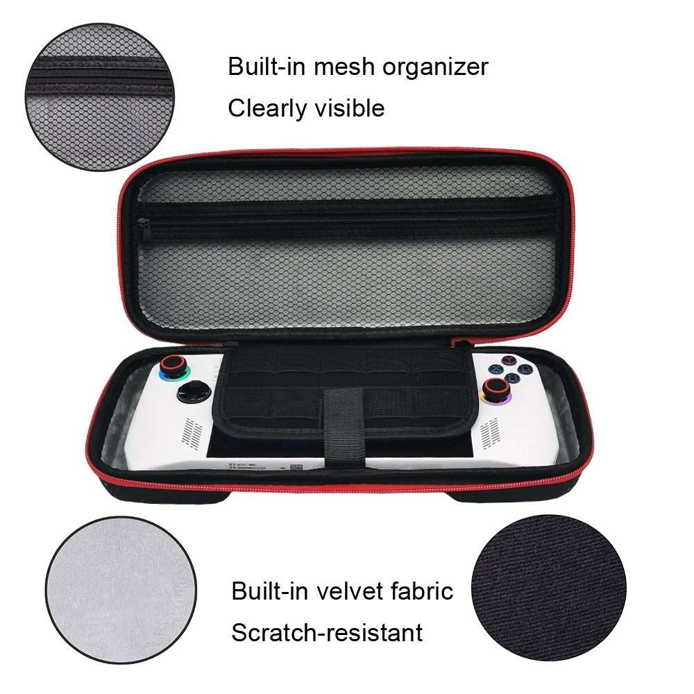 For ASUS ROG Ally Game Console Portable PU Waterproof Storage Box(Red)