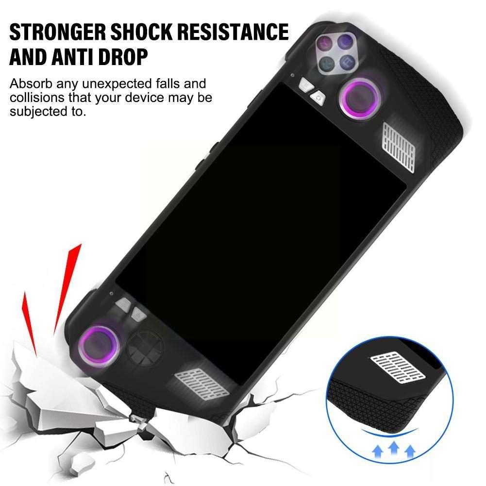 For ASUS ROG Ally Handheld Game Console Silicone Drop-proof Protective Case All-inclusi ... (Blue)