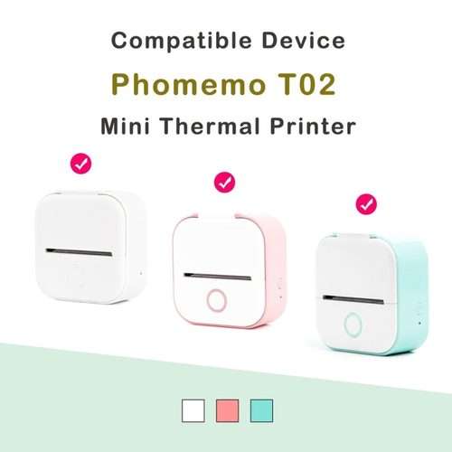 For Phomemo T02 3rolls Bluetooth Print ... 53mmx6.5m 5 Years Black on Yellow/Pink/Blue No Adhesive