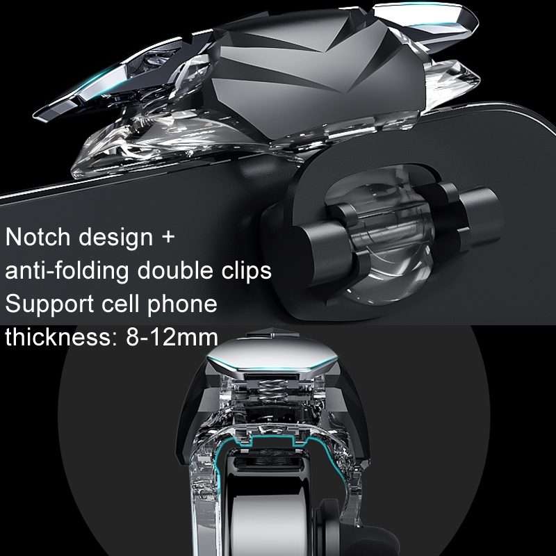 1pair Alloy Transparent Mechanical Buttons Mobile Phone Auxiliary Game Handle Gamepad Peripheral