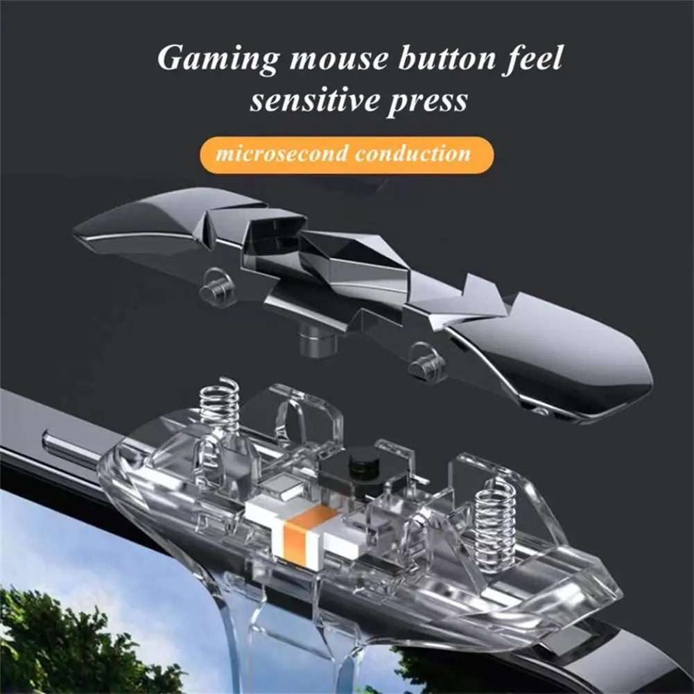 1pair Alloy Transparent Mechanical Buttons Mobile Phone Auxiliary Game Handle Gamepad Peripheral