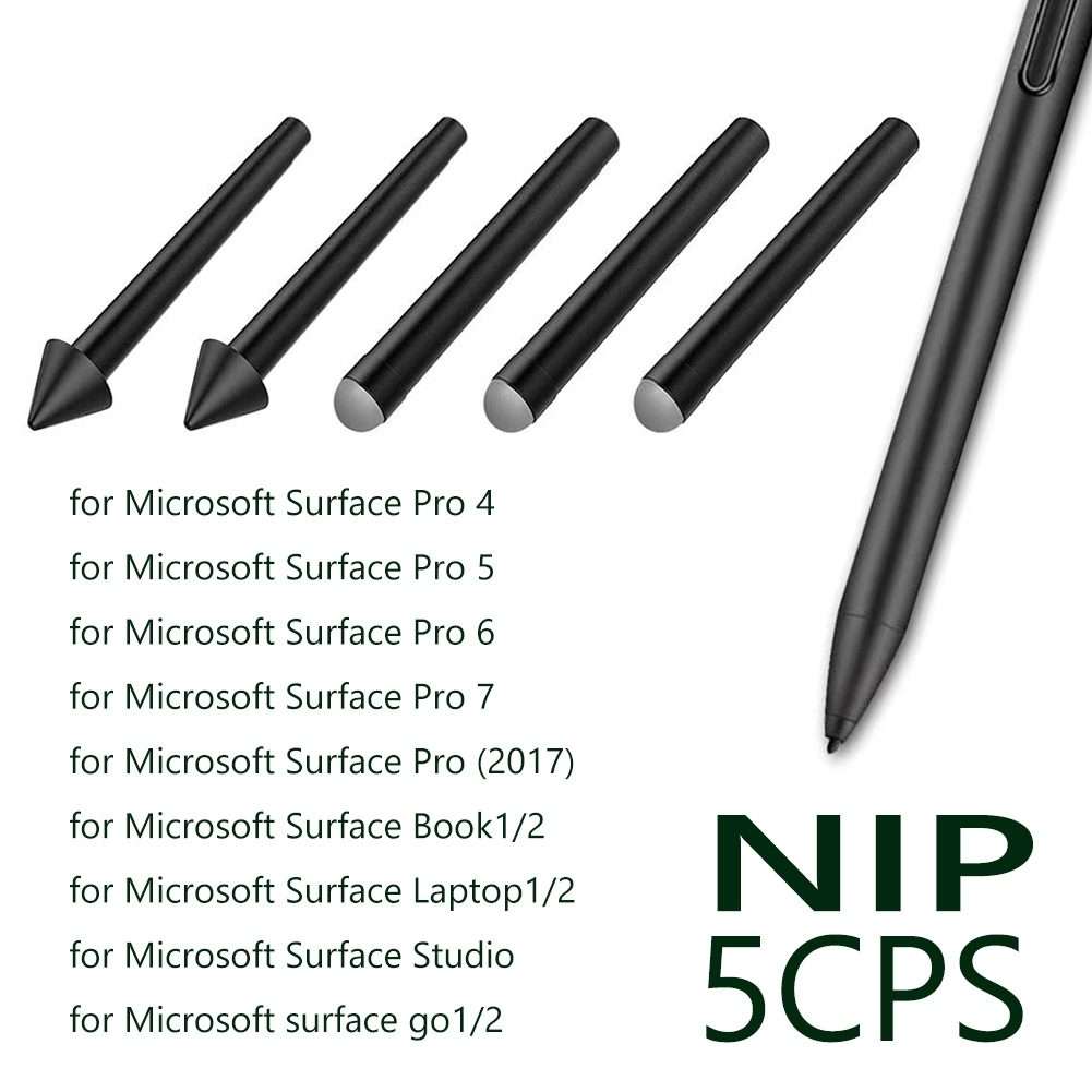 For Microsoft Surface Pro 4/5/6/7/Book /Pro X 2pcs 2H+3pcs HB Pen Nib Refill
