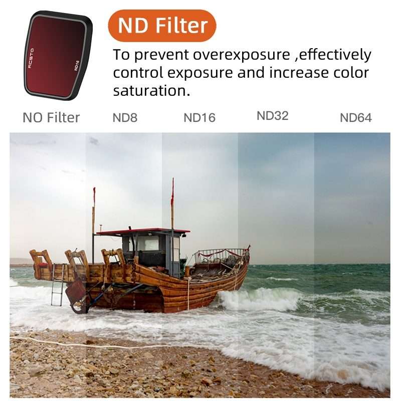 For DJI Air 3 RCSTQ Multi-Layer Coating Waterproof Filter, Spec: ND-PL8/16/32/64 4-in-1