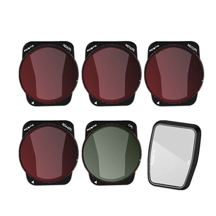 For DJI Air 3 RCSTQ Multi-Layer Coating Waterproof Filter, Spec: ND-PL8/16/32/64 +UV +CPL 6-in-1