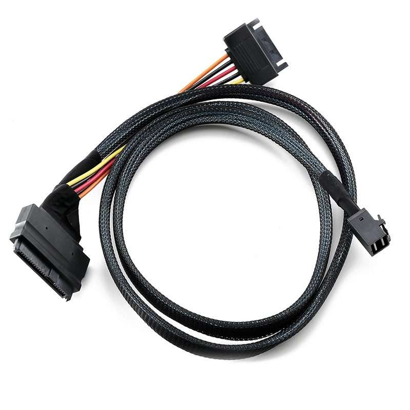 Mini SAS 36P HD8643 To MINI SAS 8639+ 15P Power Hard Drive Data Cable 0.5m