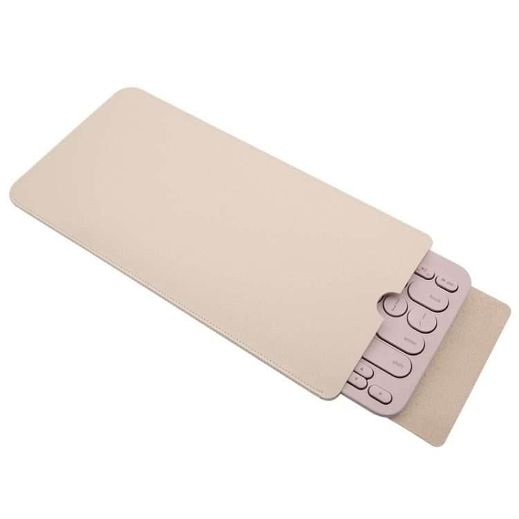 For Logitech K380 Leather Keyboard Thin and Lightweight Portable Liner Bag Wat ... (Light Apricot)