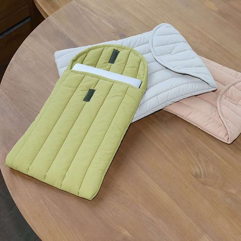 15.6-16 inch Flat Cotton Embroidery Inner Bag Lightweight Space Cotton Protective Case(Gray White)