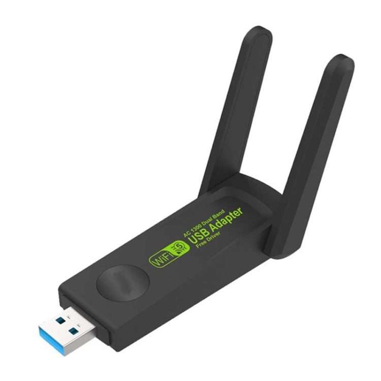 1300Mbps Wireless Network Card Gigabit Dual Band 5G Driverless Computer USB Network Card ... 1300m