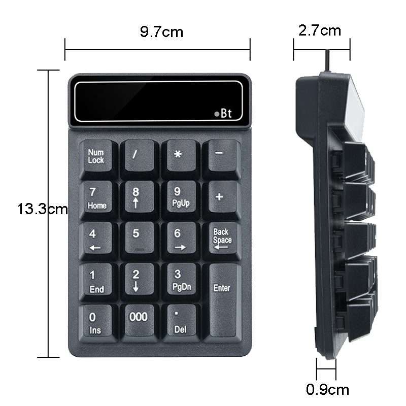 K6 19 Key Mini Wireless Bluetooth Digital Keyboard Suspended Mechanical Universal Keyp ... (Black)