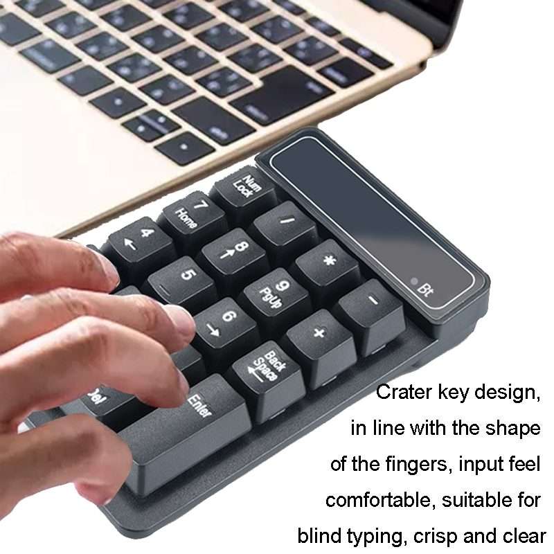 K6 19 Key Mini Wireless Bluetooth Digital Keyboard Suspended Mechanical Universal Keyp ... (Black)