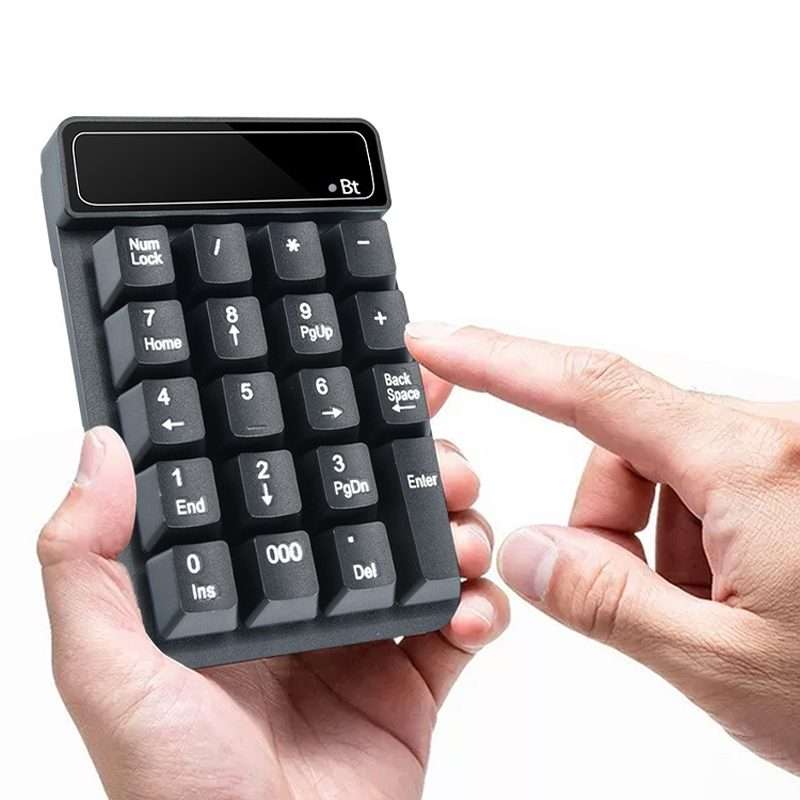 K6 19 Key Mini Wireless Bluetooth Digital Keyboard Suspended Mechanical Universal Keyp ... (Black)