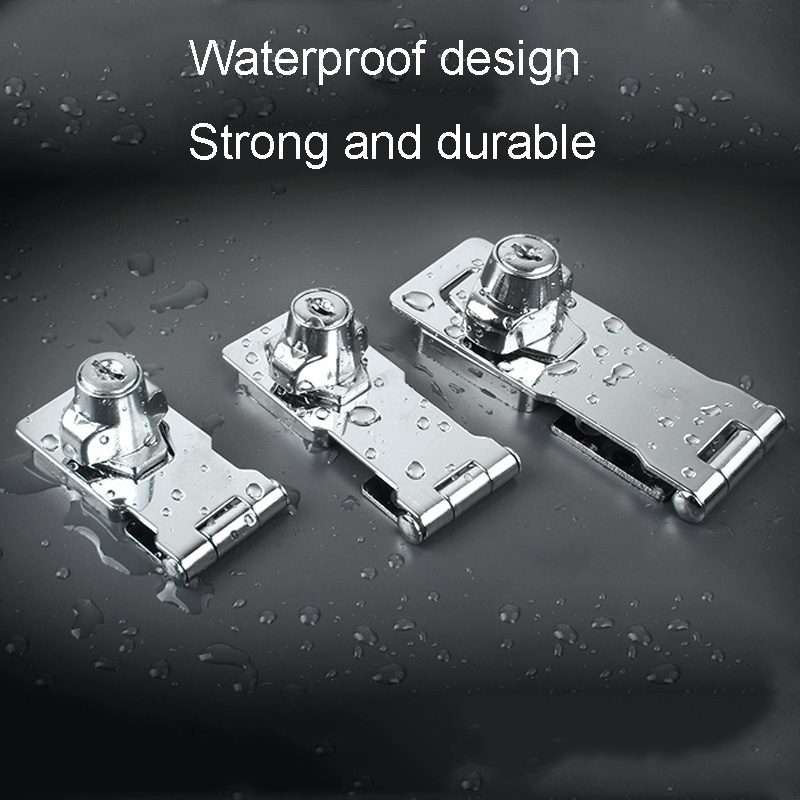 4 inch Interlocking No Hole Hook With Locking Hasp Chest Of Drawers Door Lock With Iron Key