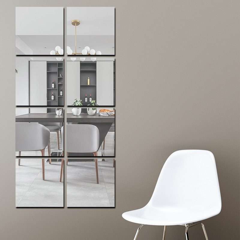 5cm x 5cm Acrylic Mirror Square Stereo Wall Stickers Self-Adhesive Decorative Soft Mirr ... (Gold)