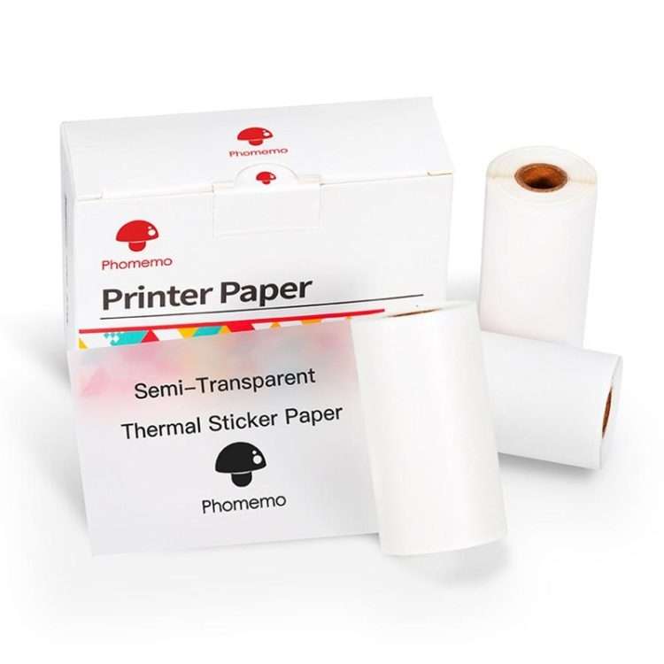 Phomemo 3rolls /Pack 50mm Translucent Bottom Black Words Self-Adhesive Printer Sensitive Label Pri