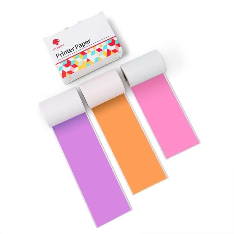 For Phomemo M02 / M02S / M02Pro 3rolls /Pack 53mm Self-Adhesive Black Letter Printer Thermal Label